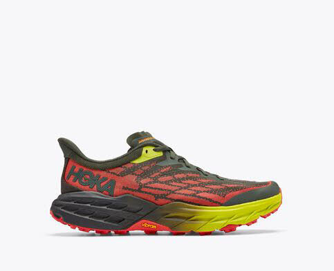 Hoka M Speedgoat 5 Laufschuh Joggingschuh Trailrunning Herren dunkelgrün rot NEU