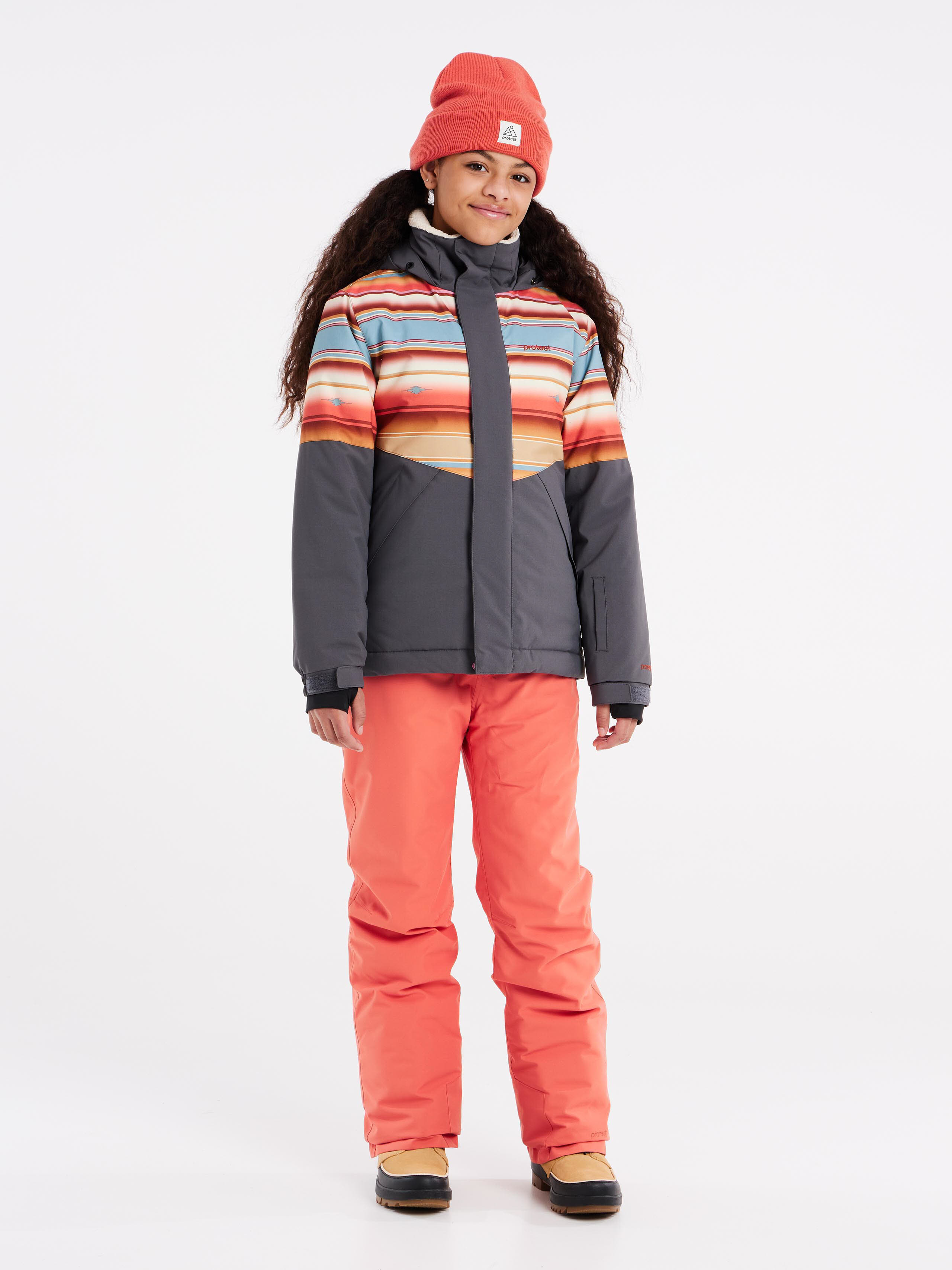 Protest PRTULLA JR Mädchen Skijacke Schneejacke Wintersportjacke grau