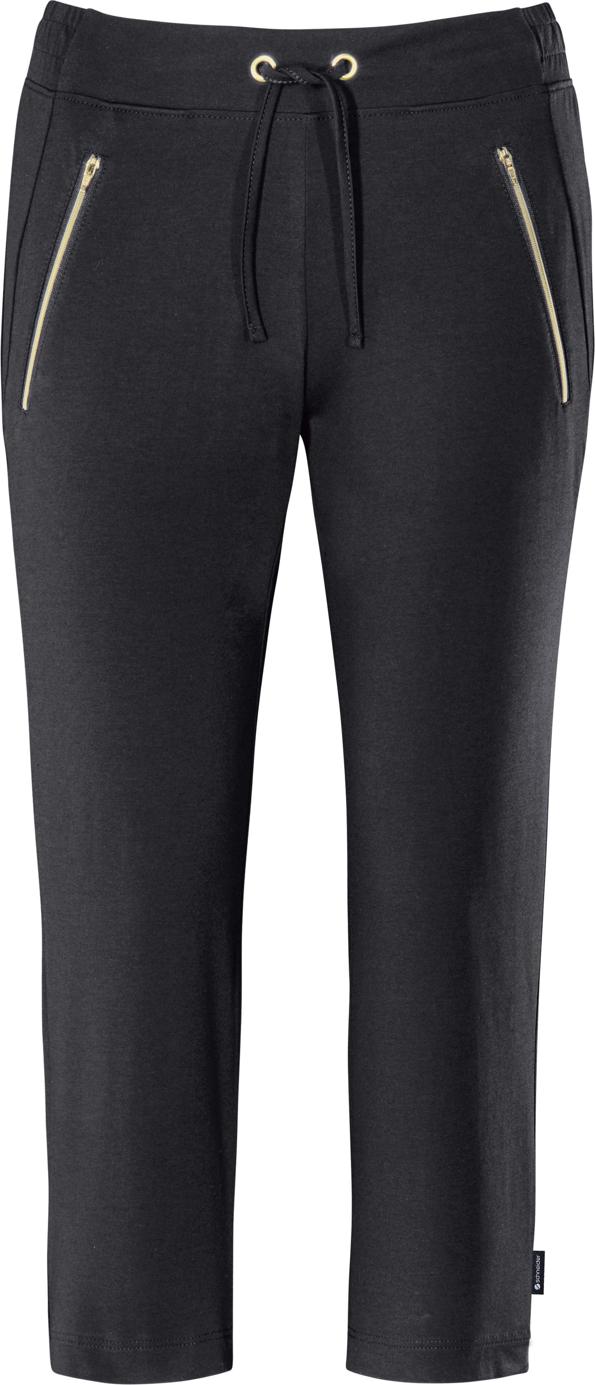 Schneider Odessa Damen 3/4 Hose Jogginghose schwarz