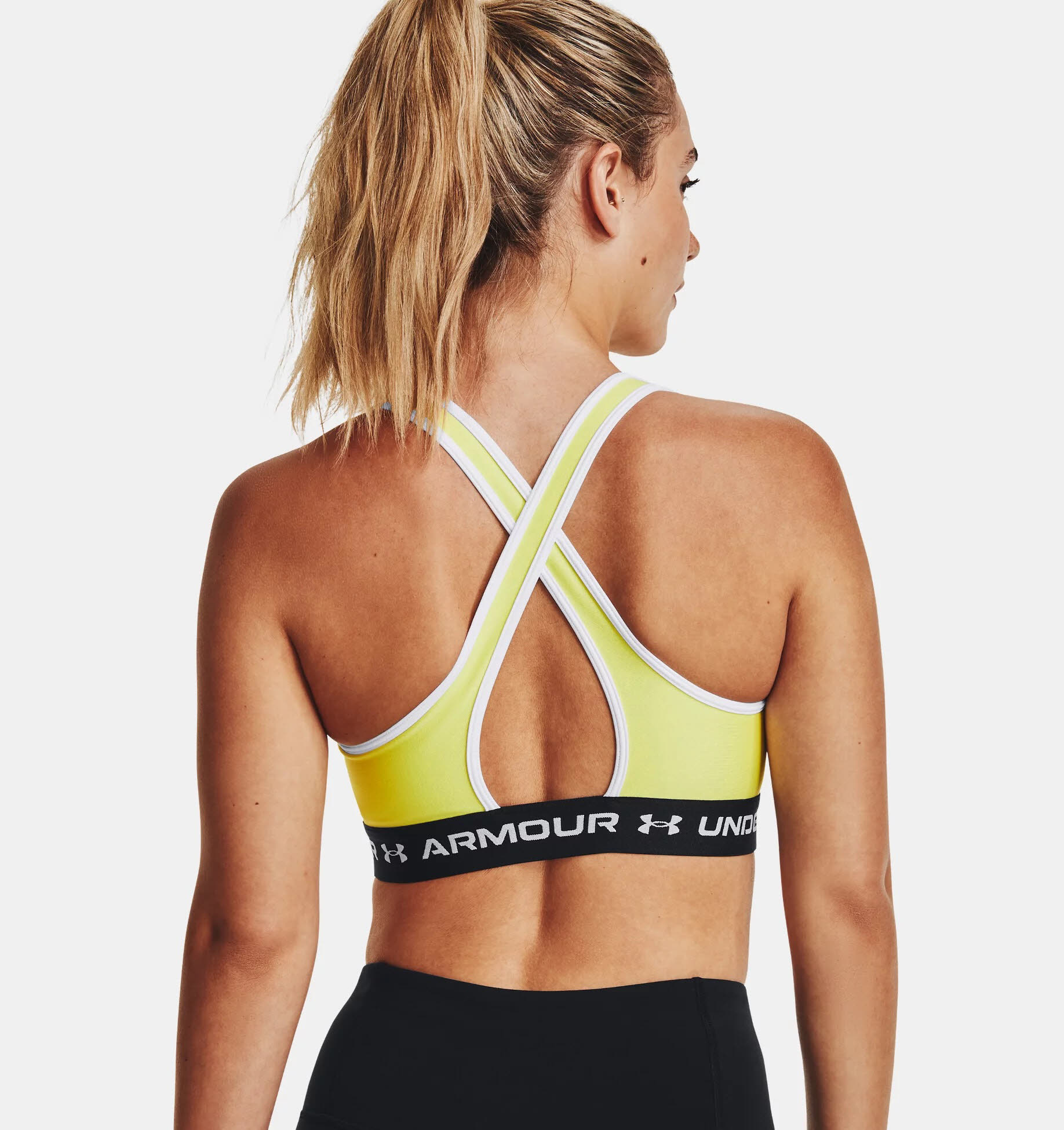 Under Armour Mid Crossback Sports Bra Sport-BH Damen gelb