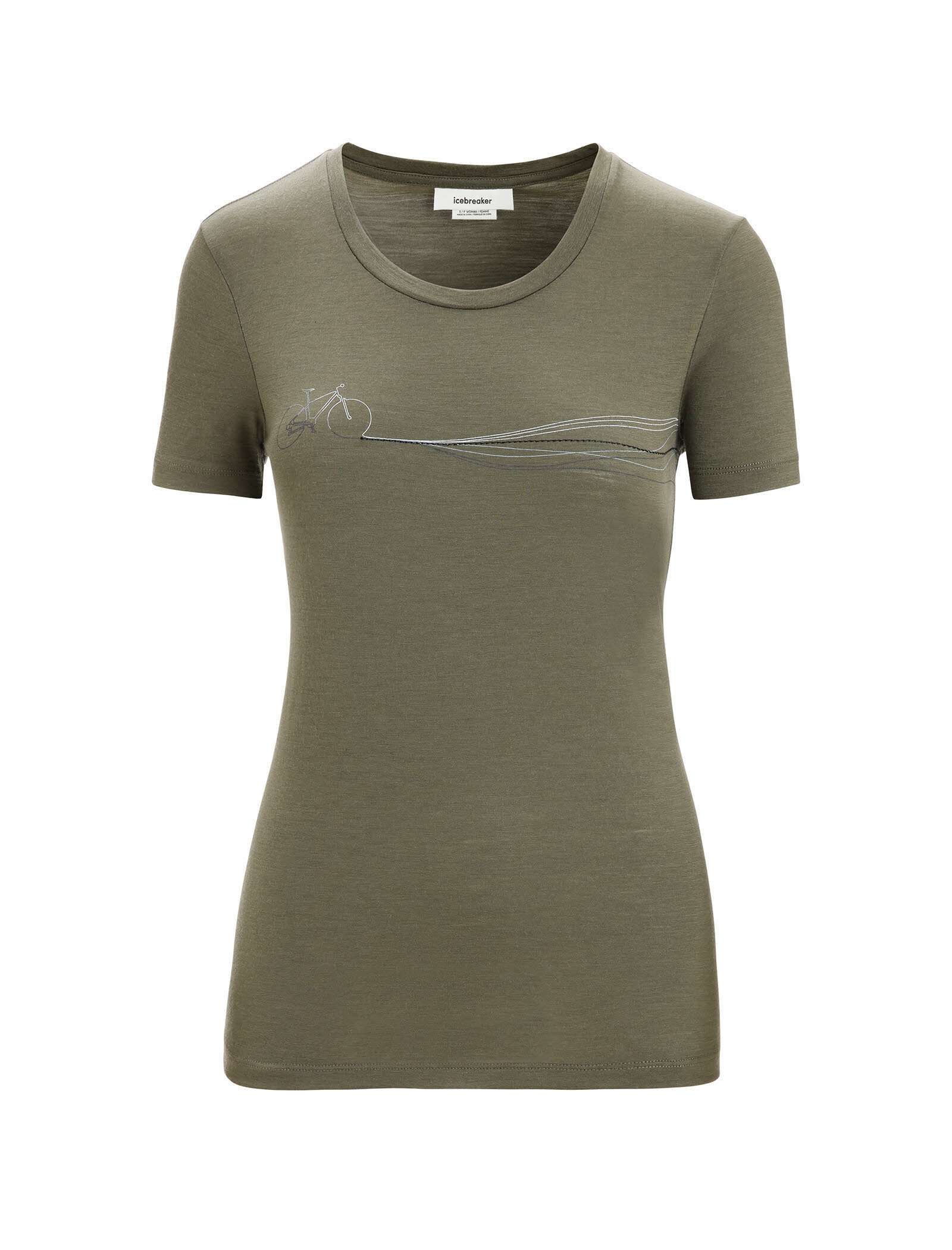 Icebreaker Tech Lite II SS Tee Cadence Paths Damen T-Shirt Tanktop grün