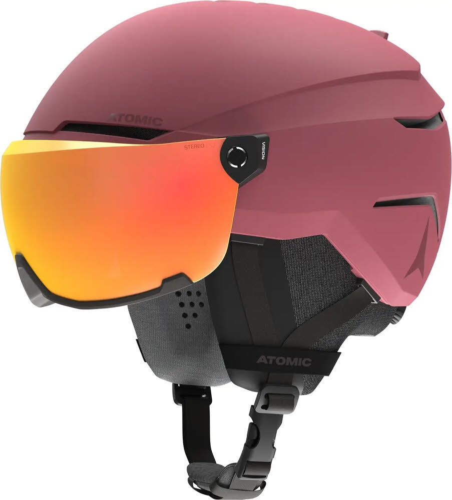 Atomic SAVOR VISOR STEREO Unisex Skihelm Visierhelm rot