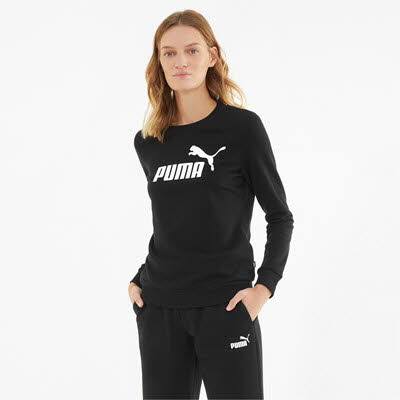 Puma Essentials Logo Sweatshirt sportlich modisch Damen schwarz NEU