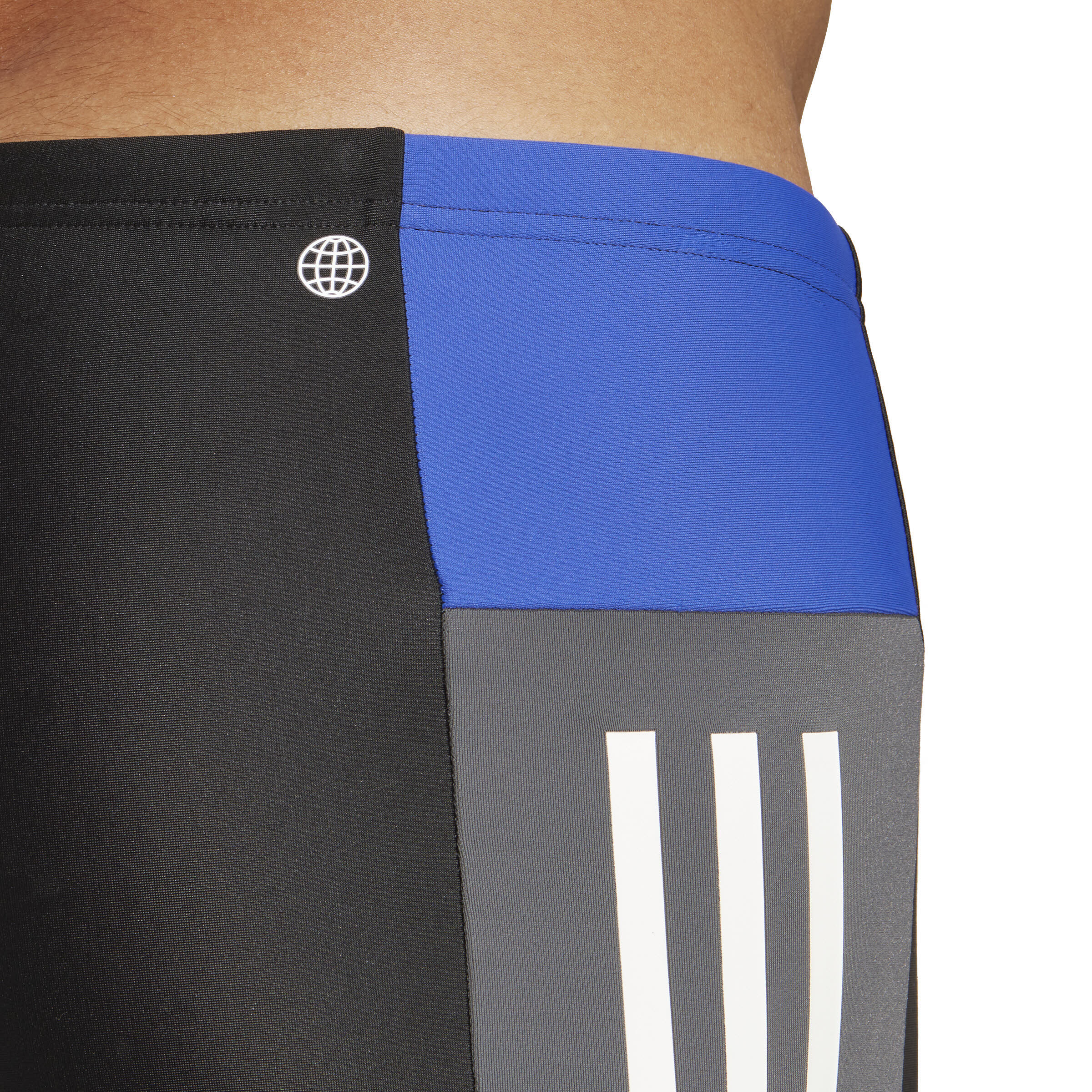 adidas Colorblock 3-Streifen Boxer-Badehose Herren Badeshorts schwarz NEU