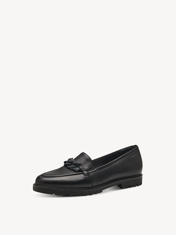 Tamaris Women Slip-on Damen Slipper Modeschuhe black leather