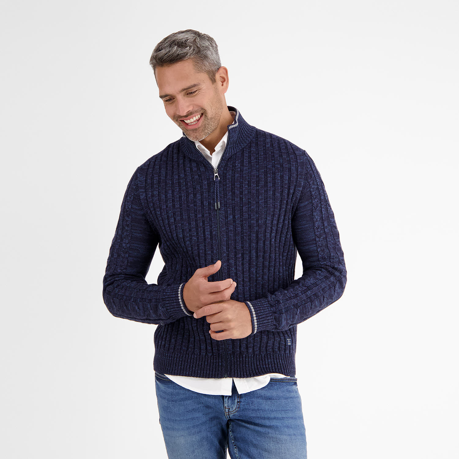 Lerros JACKE Herren Strickjack Strickpullover classic navy