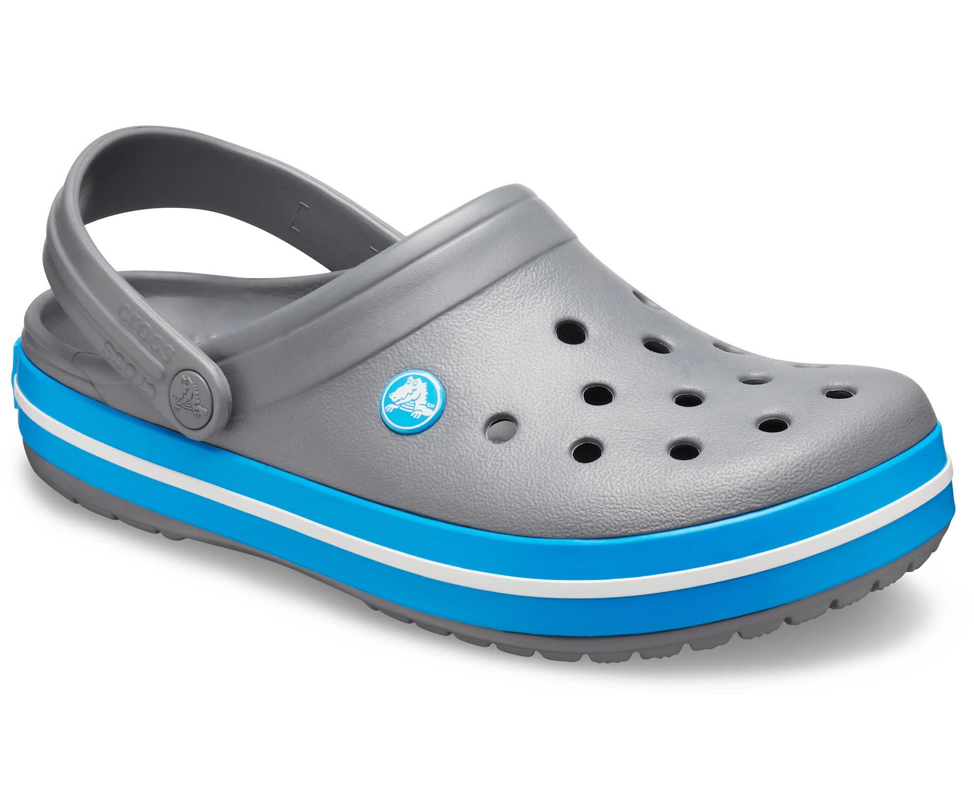 Crocs Crocband Clog Unisex Sandalen Badeschuhe Gummipantoletten grau/blau NEU