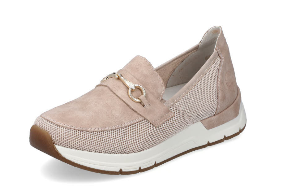 Rieker Damen Halbschuh Loafer Slipper Modeschuh rosa