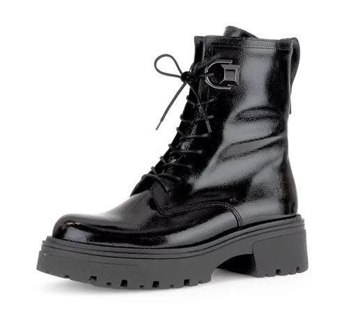 Gabor Biker Boots Damen Stiefelette Schnürschuh schwarz