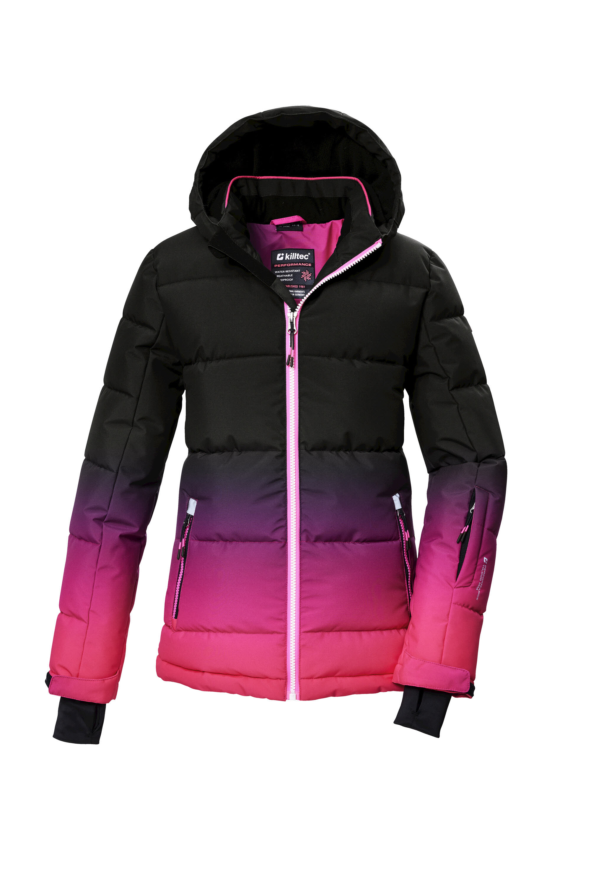 Killtec KSW 330 GRLS SKI QLTD JCKT Skijacke Kinder Mädchen schwarz pink