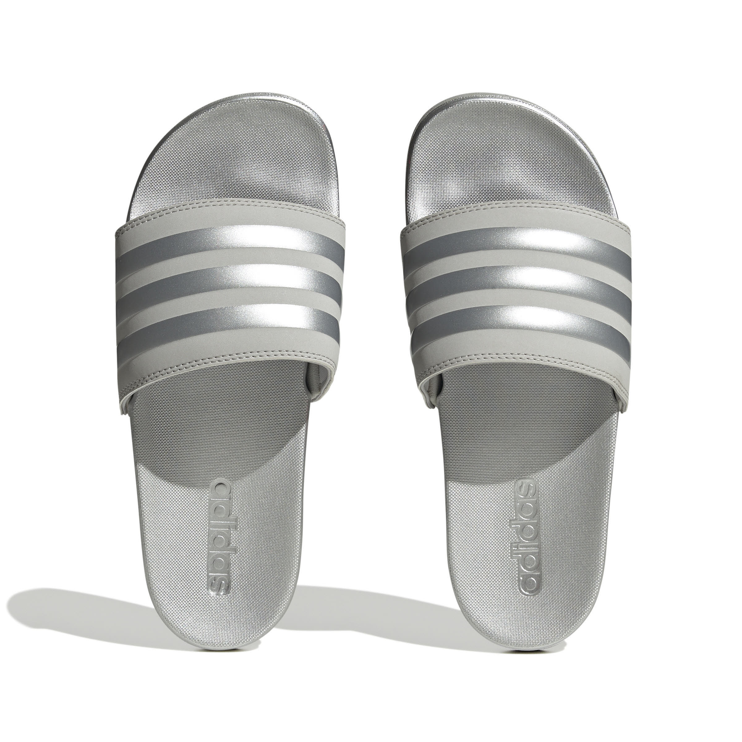 adidas Adilette Comfort Damen Badeschuh Grau Silber