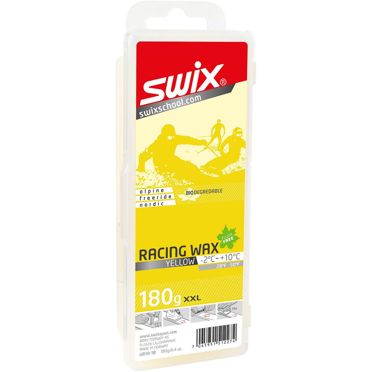 Swix UR10-18 Gelbes Bio-Wachs für Ski -2°C – 10°C NEU