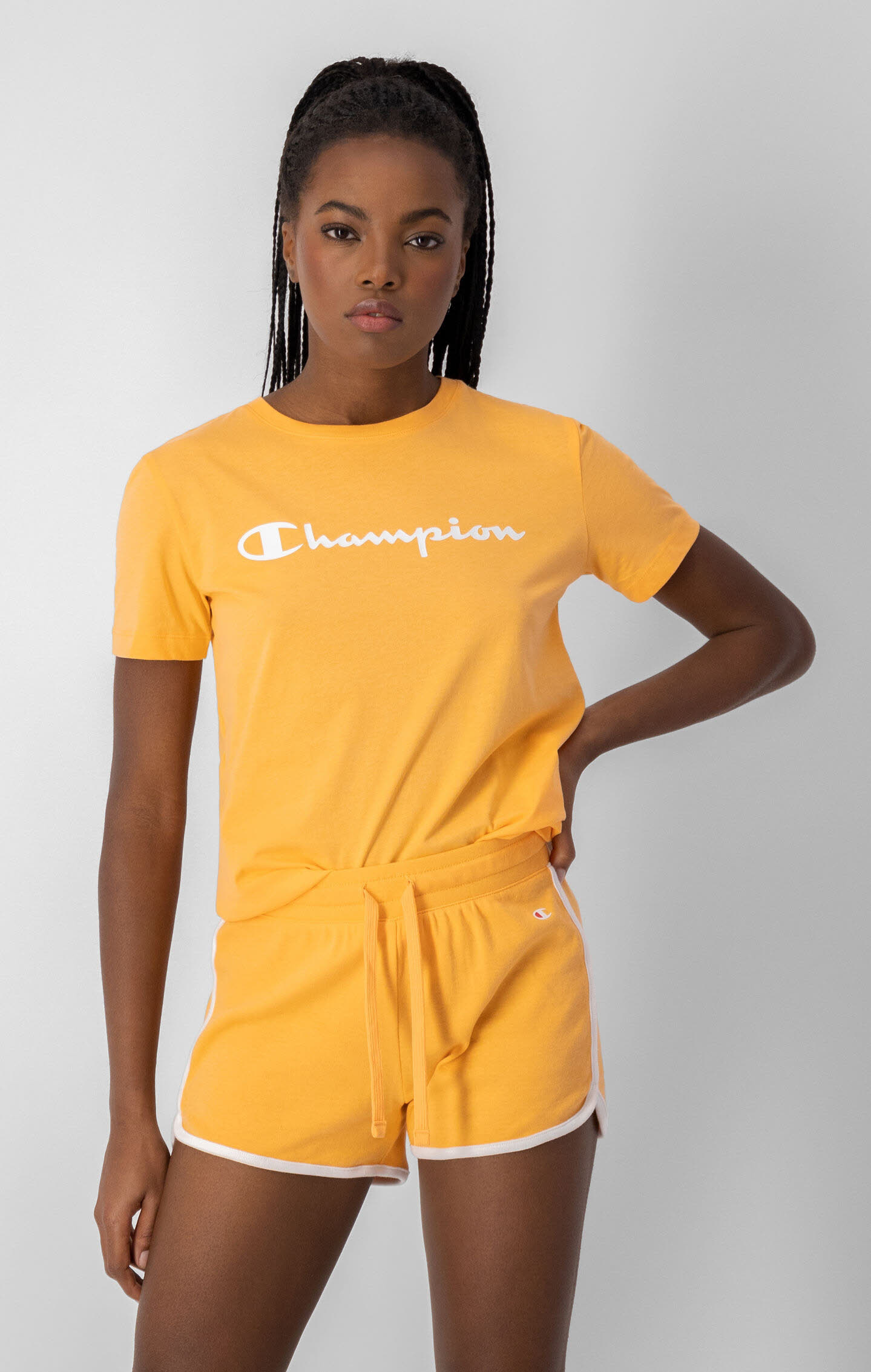 Champion Crewneck T-Shirt Damen Sport-Shirt gelb