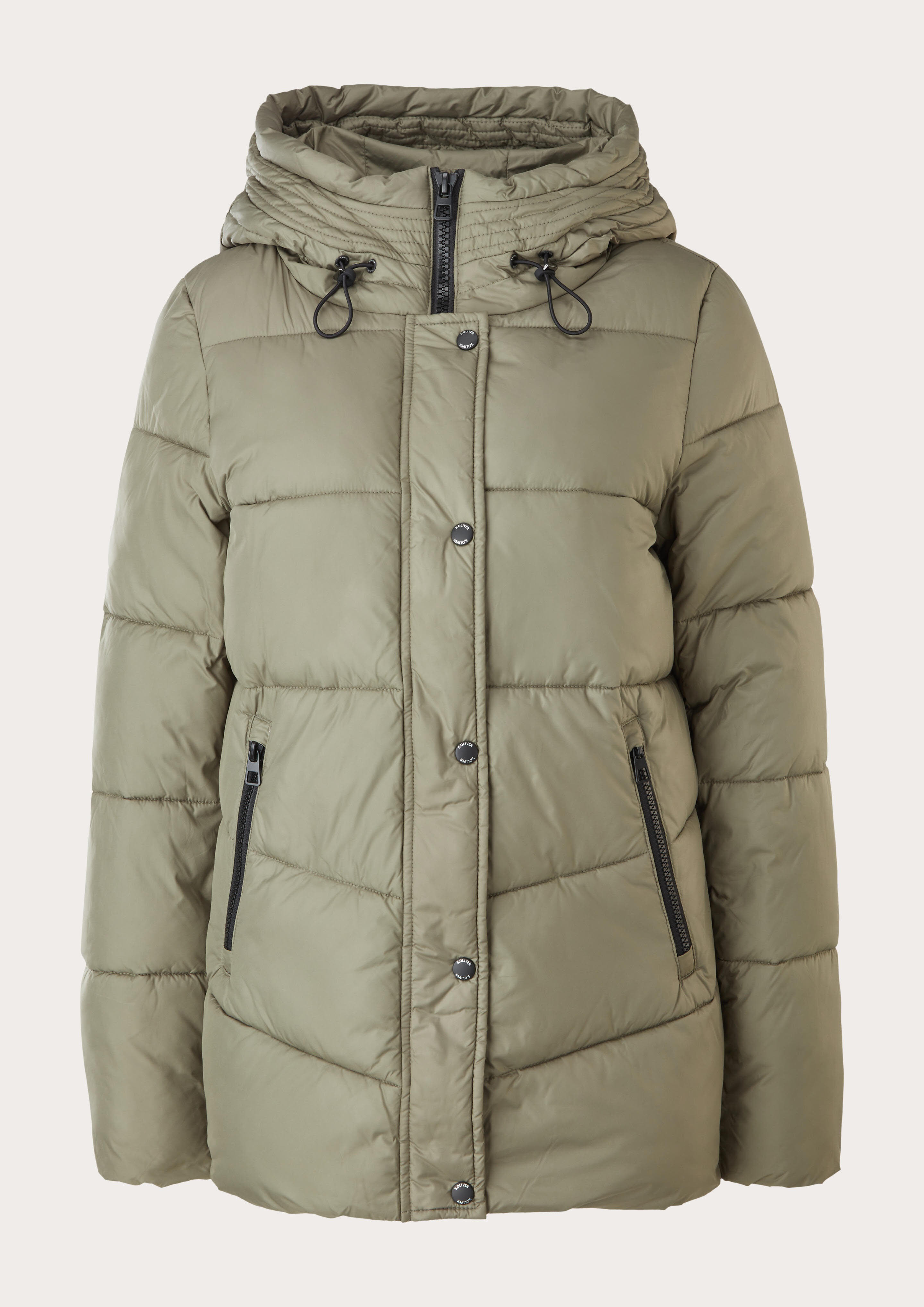 s.Oliver Steppjacke Damen Stehkragen Reißverschluss warm grün NEU