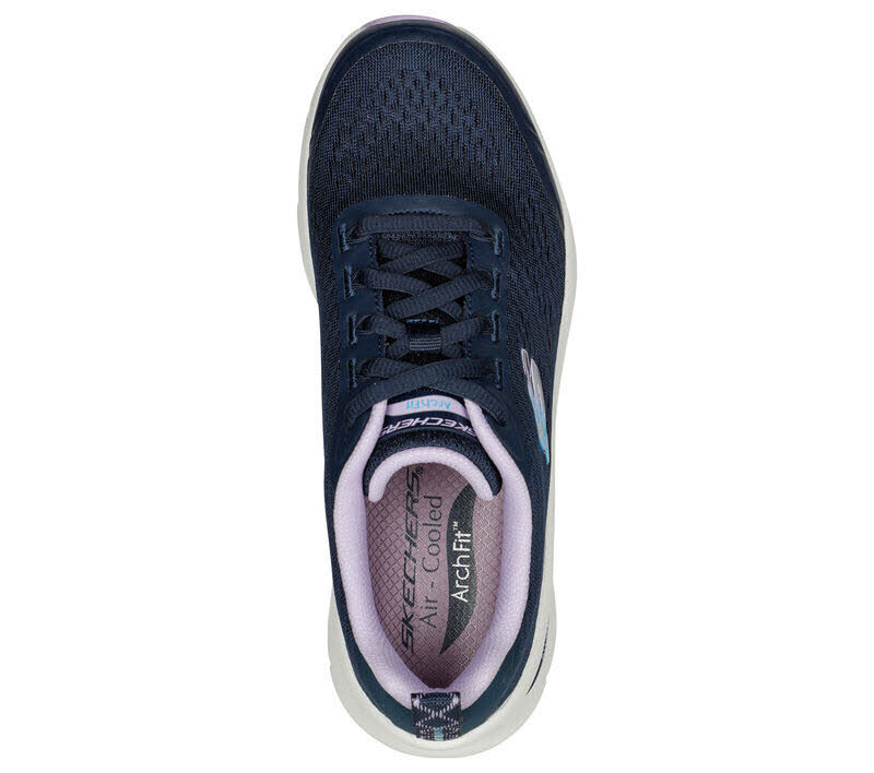 Skechers ARCH FIR D'LUX Damen Sneaker Schnürschuh blau