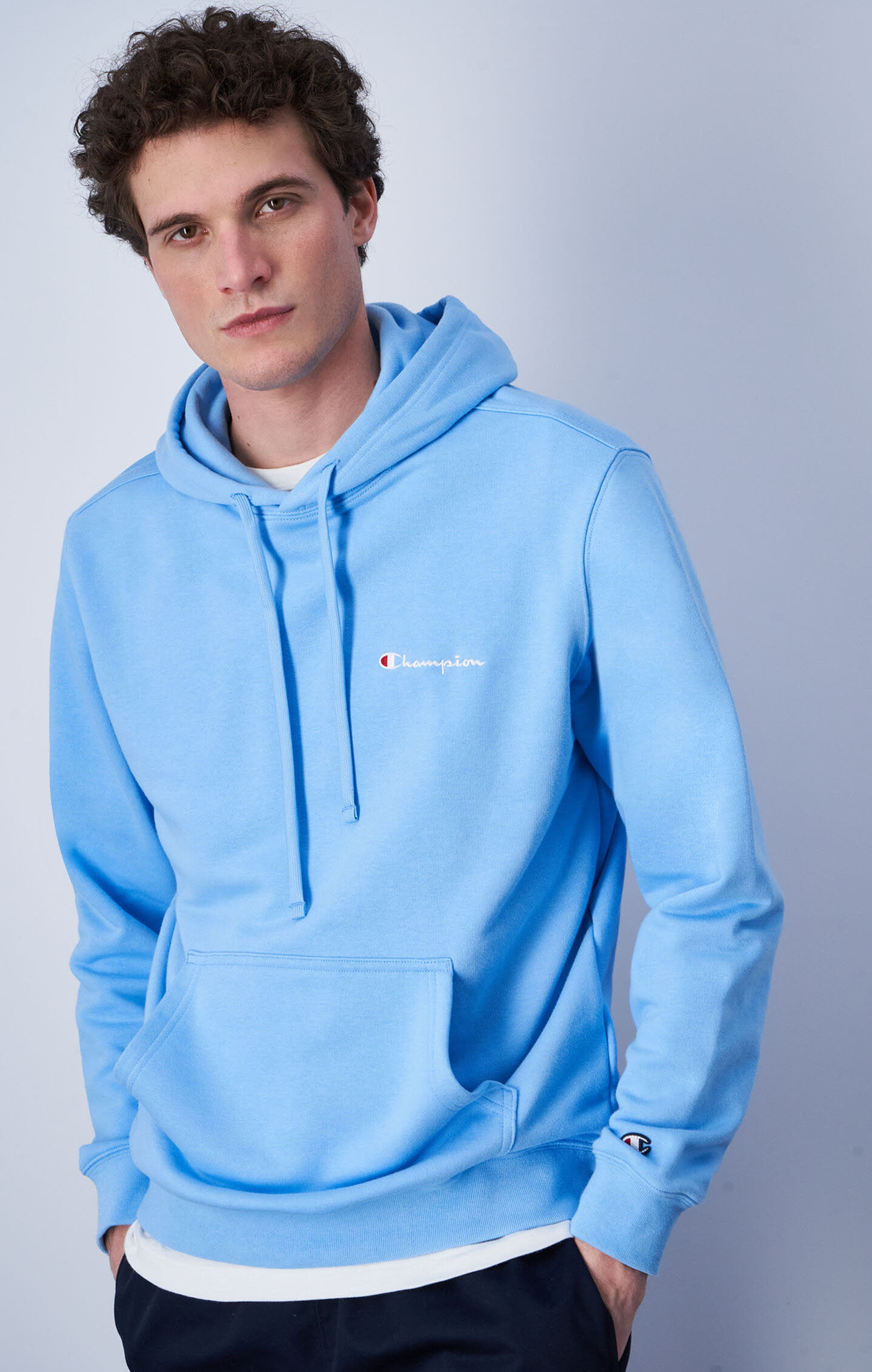 Champion Herren Kapuzenpullover Hoodie mit Logo blau