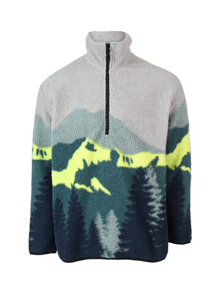 Brunotti Rodrigo Mountain Herren Pullover Midlayer Fleecepulli grau/grün