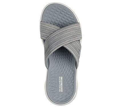 Skechers GO WALK Flex Sandal - Impressed Damen Sandale Flip Flop grau