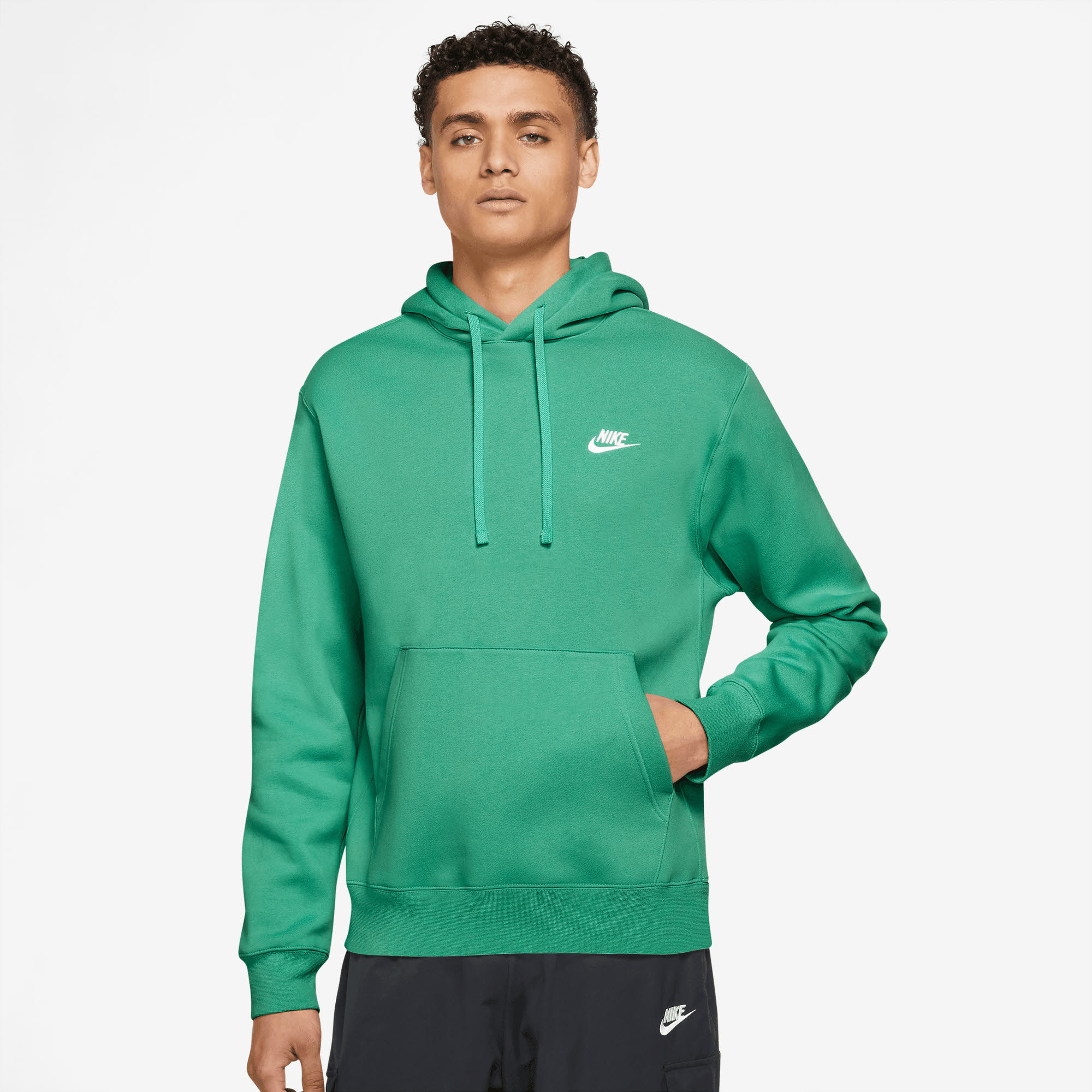 Nike Sportswear Club Fleece Herren Hoodie Kapuzenpullover grün