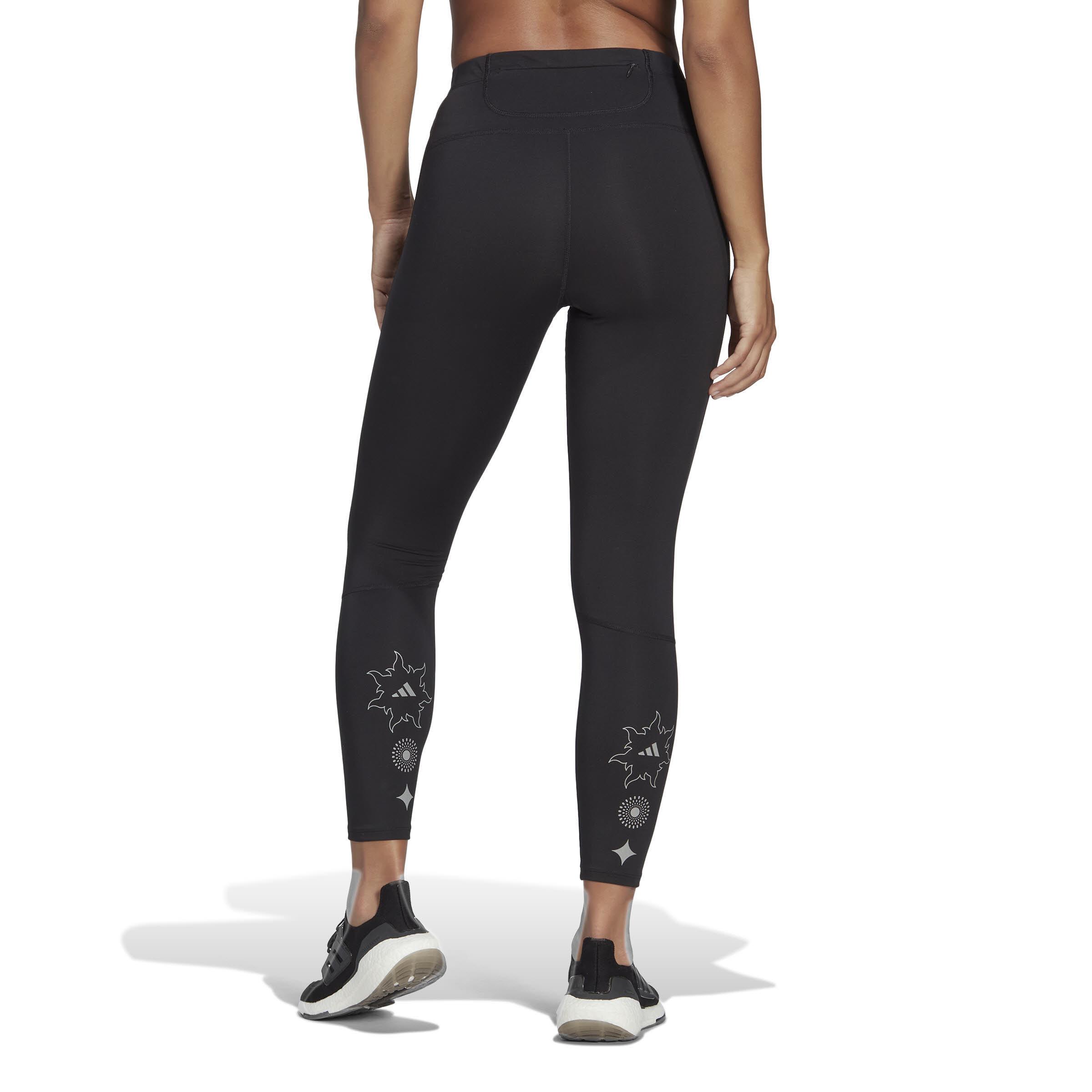 Adidas Run Icons Winter Running Leggings Recycelt Komfort Reflektierend Damen Schwarz