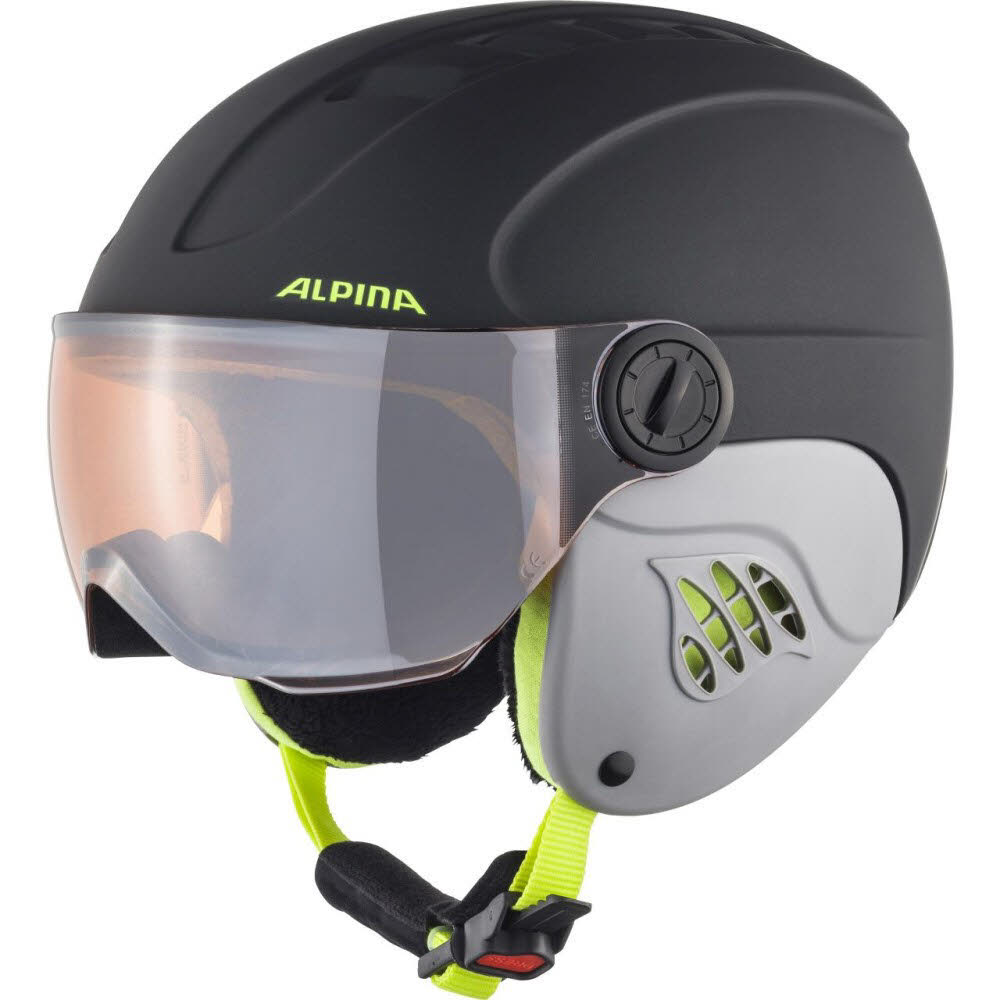 Alpina Carat LE Visor HM Skihelm Snowboardhelm Wintersport Jungen schwarz