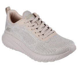 Skechers BOBS SQUAD CHAOS - SPARKLE DIV Sneaker Schnürer Damen graubeige