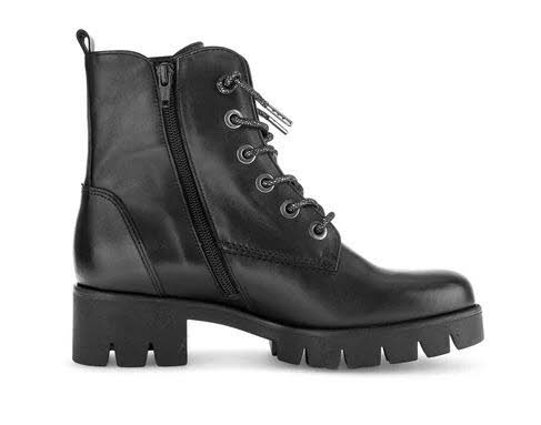 Gabor Biker Boots Damen Stiefelette Schnürschuh schwarz