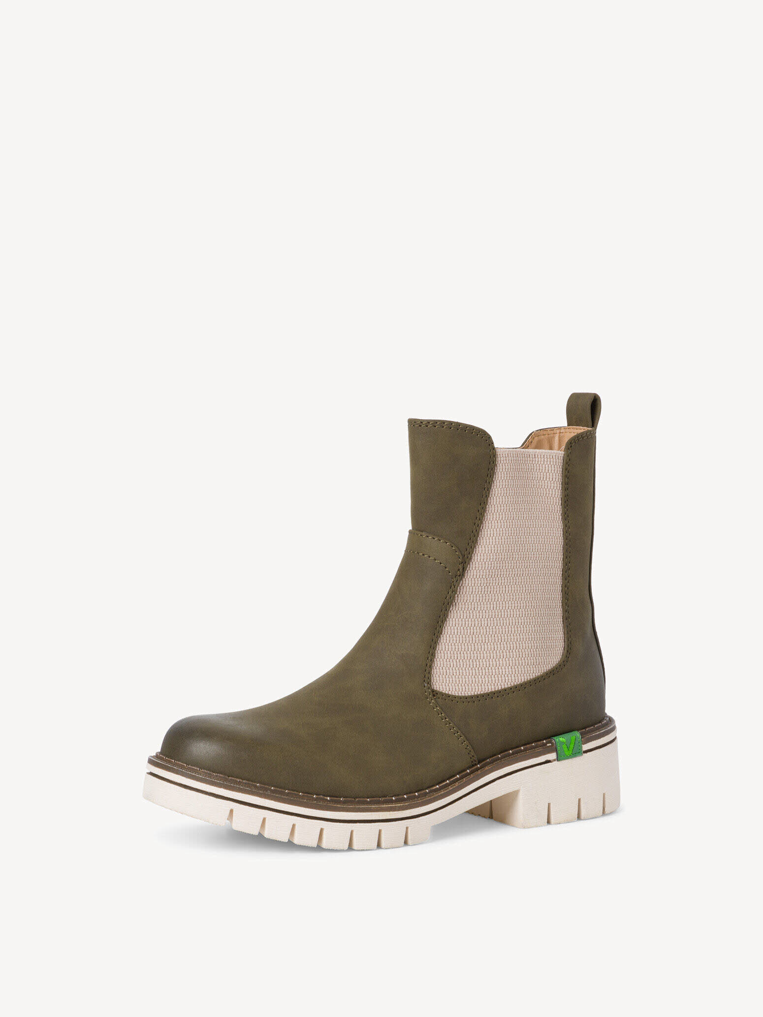 Jana Chelsea Boot Stiefelette ungefüttert Slipper Modeschuh Damen dunkelgrün khaki NEU