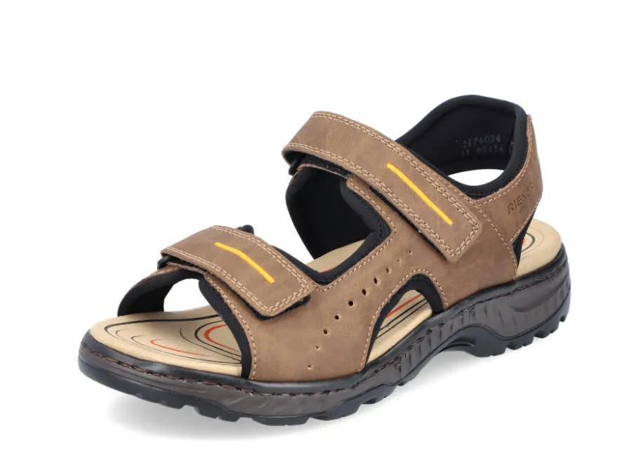 Rieker Herren Sandalen Trekkingsandalen kaffeebraun