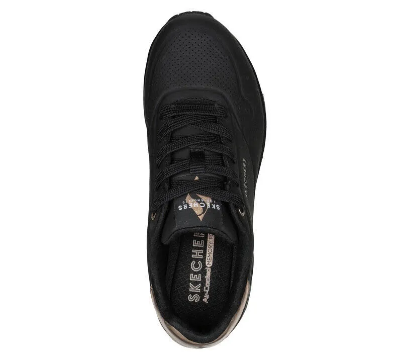 Skechers UNO - GOLDEN AIR Damen Sneaker Schnürschuh schwarz