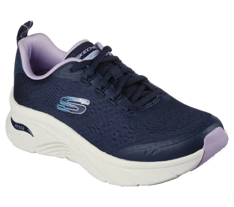 Skechers ARCH FIR D'LUX Damen Sneaker Schnürschuh blau