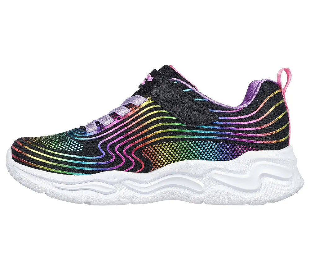 Skechers S Lights: Wavy Beams Mädchen Sneaker Low Freizeitschuhe schwarz