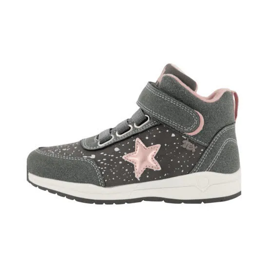 Indigo Fit Mädchen Stiefel Kinderstiefelette Klettverschluß grau/pink NEU