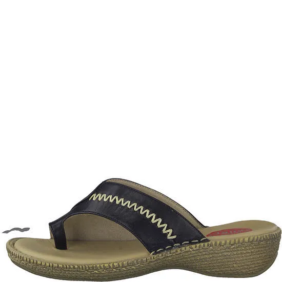 Jana Damen Flip Flop Pantoletten modisch schwarz NEU