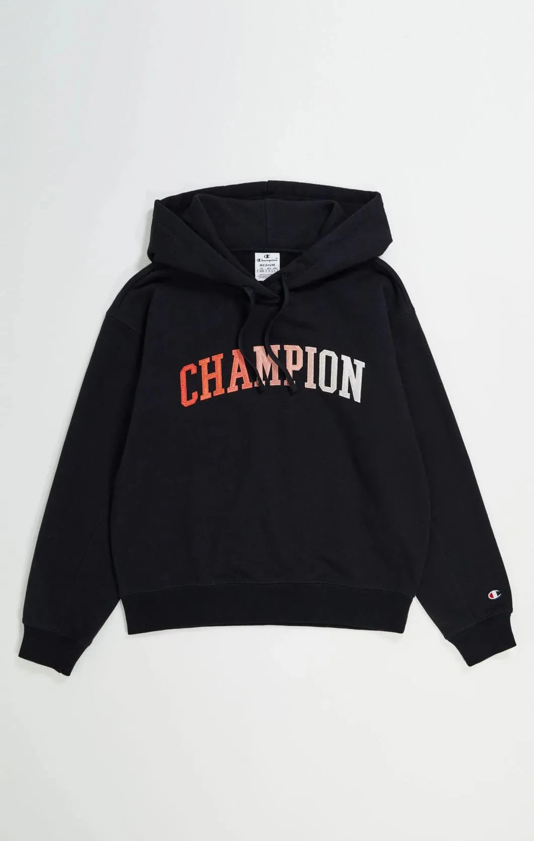 Champion Icons Hooded Sweatshirt Relaxed Fit Hoodie Pullover Damen schwarz