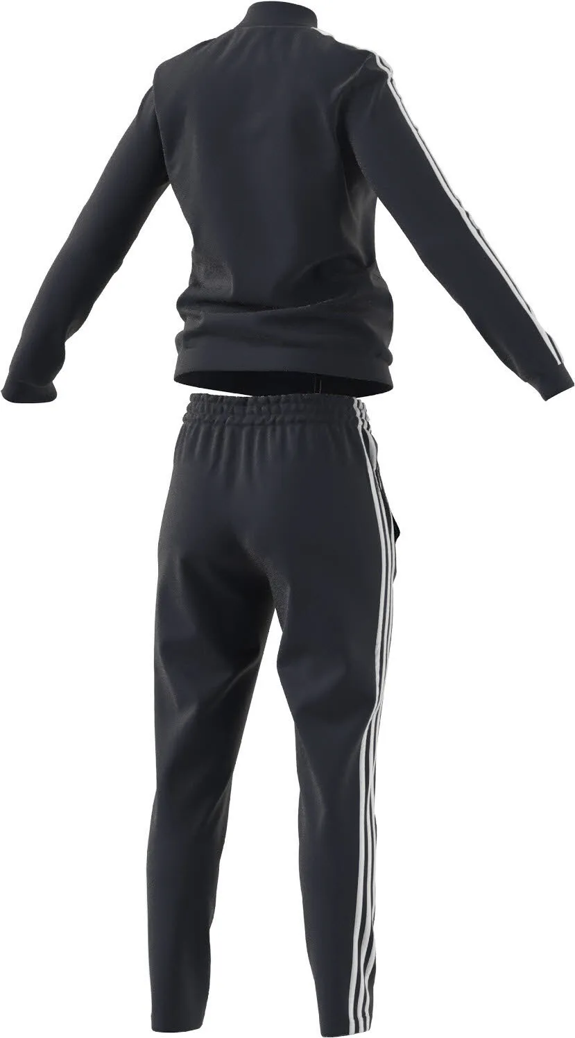 adidas 3 Streifen Damen Trainingsanzug Schwarz WeiB