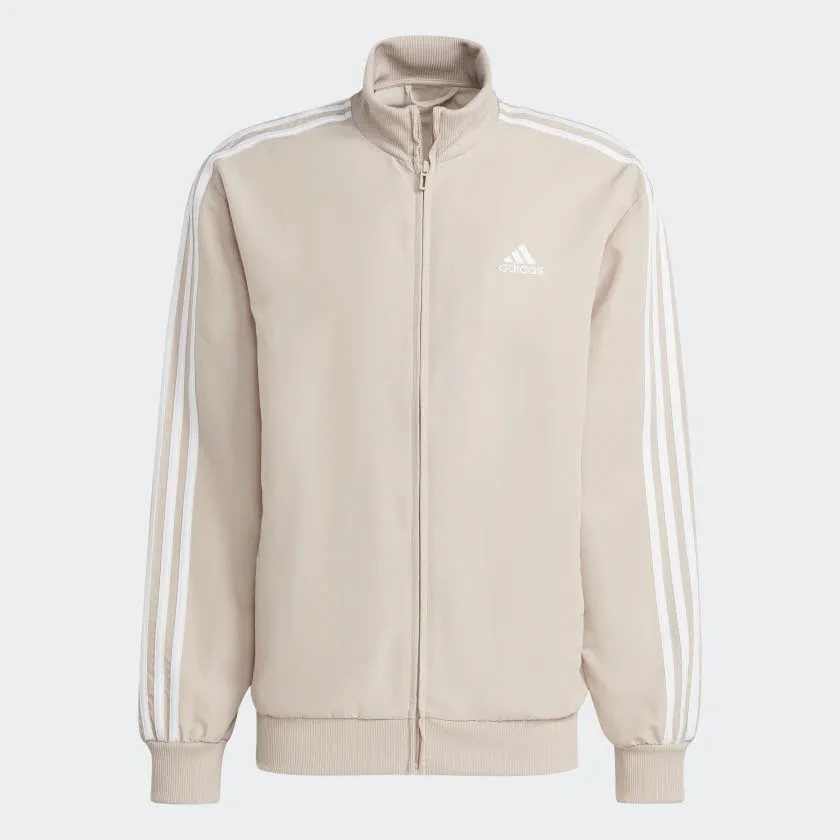 adidas Woven 3-Streifen Herren Trainingsanzug beige schwarz