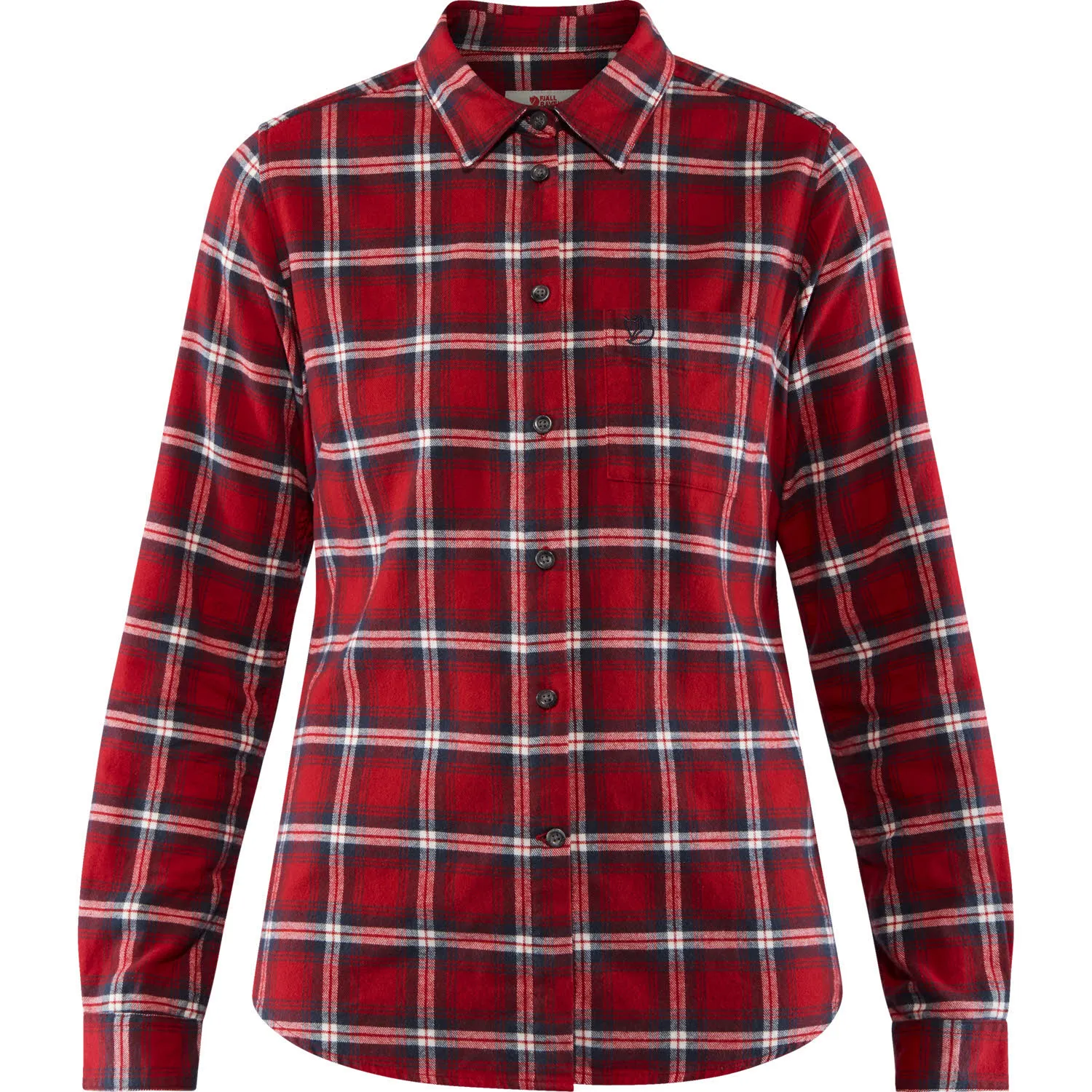 Fjäll Räven Övik Flannel Shirt Flanellhemd aus Baumwolle Leicht Damen Rot