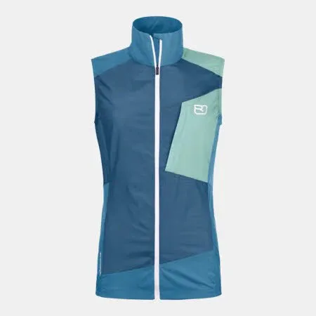 Ortovox Windbreaker Vest Damen sportliche Weste Wanderweste blau