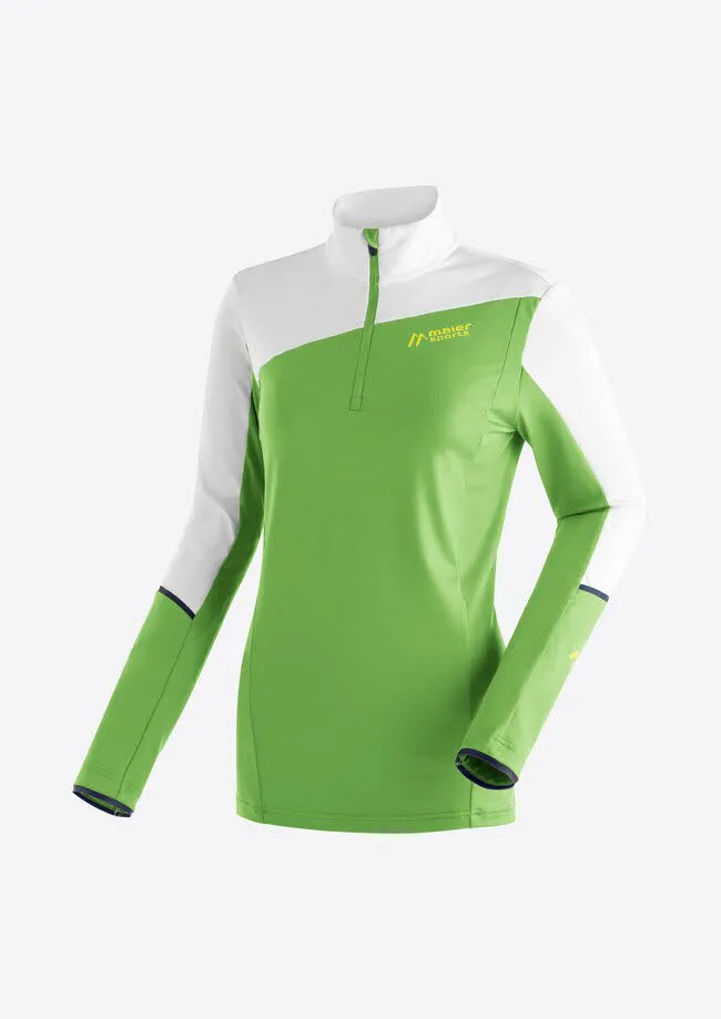 Maier Sports Fast Damen Midlayer Funktionsshirt grün W Skirolli Flare NEU Langarmshirt