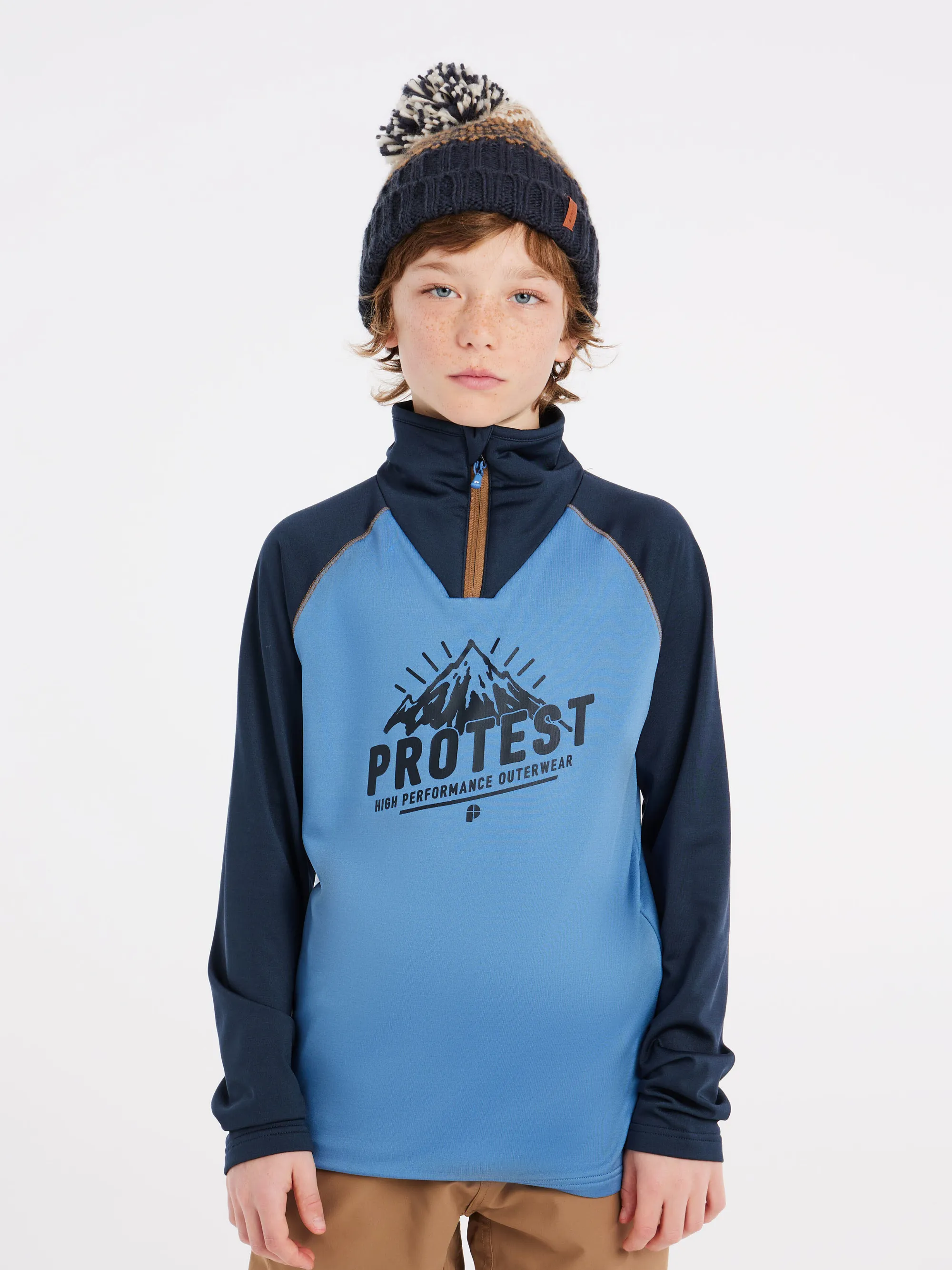 Protest PRTSKIP JR Kinder Skipullover Skirolli Fleecepullover Jungen blau