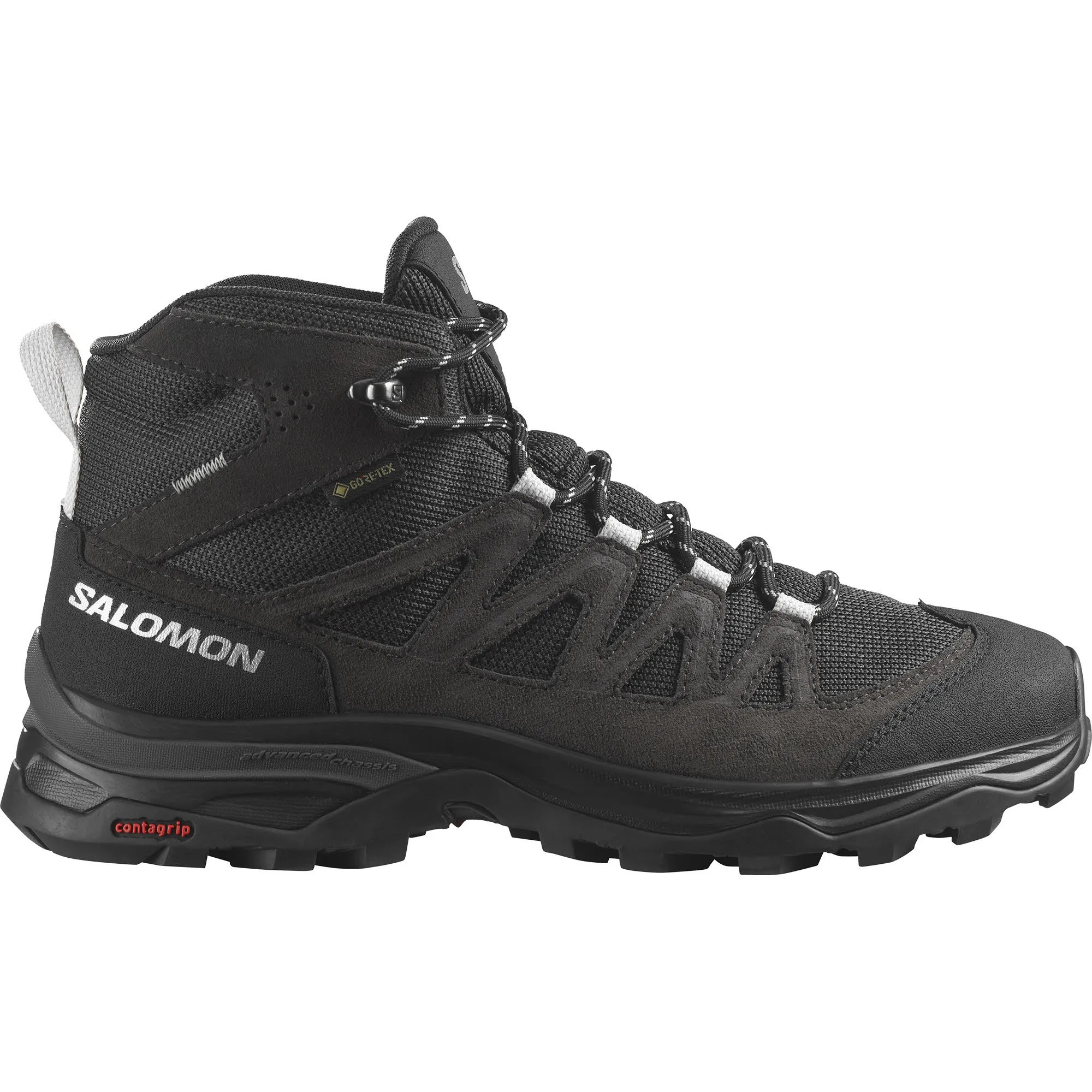 Salomon X Ward Leather Mid GTX Damen Trekkingschuh Schwarz