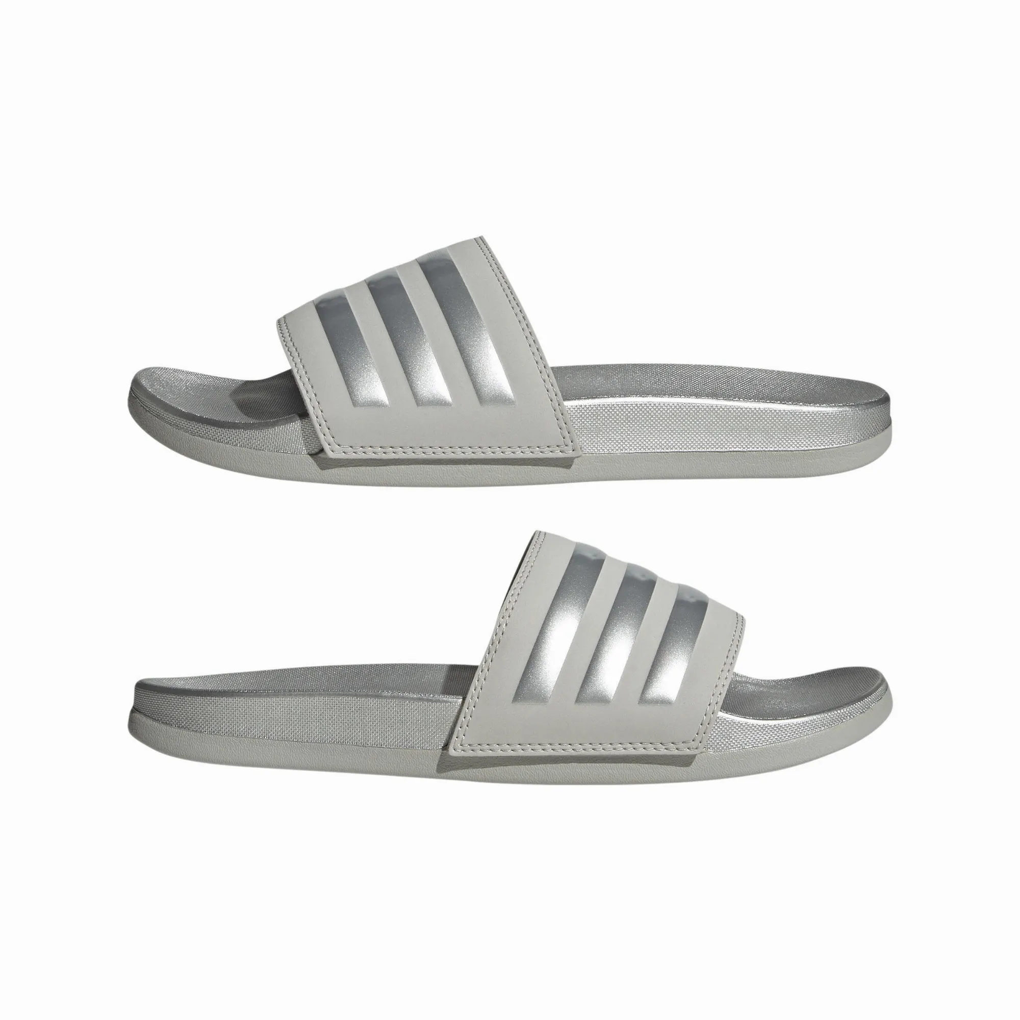 adidas Adilette Comfort Damen Badeschuh Grau Silber