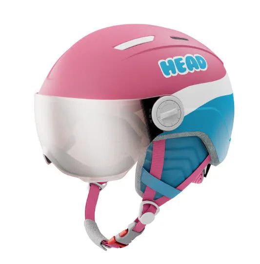 Head MAJA VISOR Skihelm mit Visier Kinder pink blau