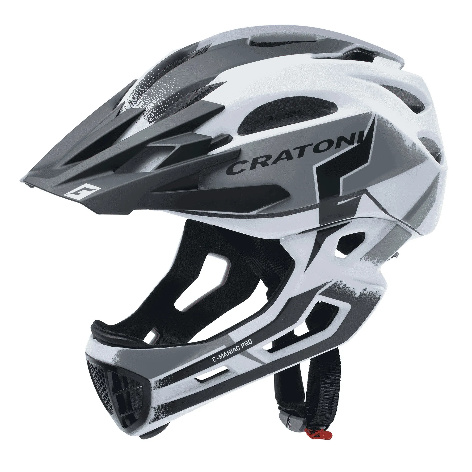 Cratoni C-Maniac Pro Herren Fullface Fahrradhelm weiß-schwarz-matt NEU